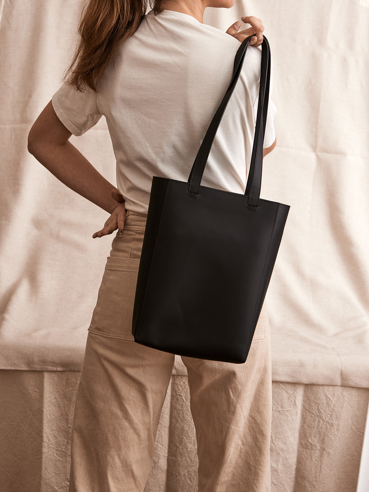 sac cabas en cuir noir