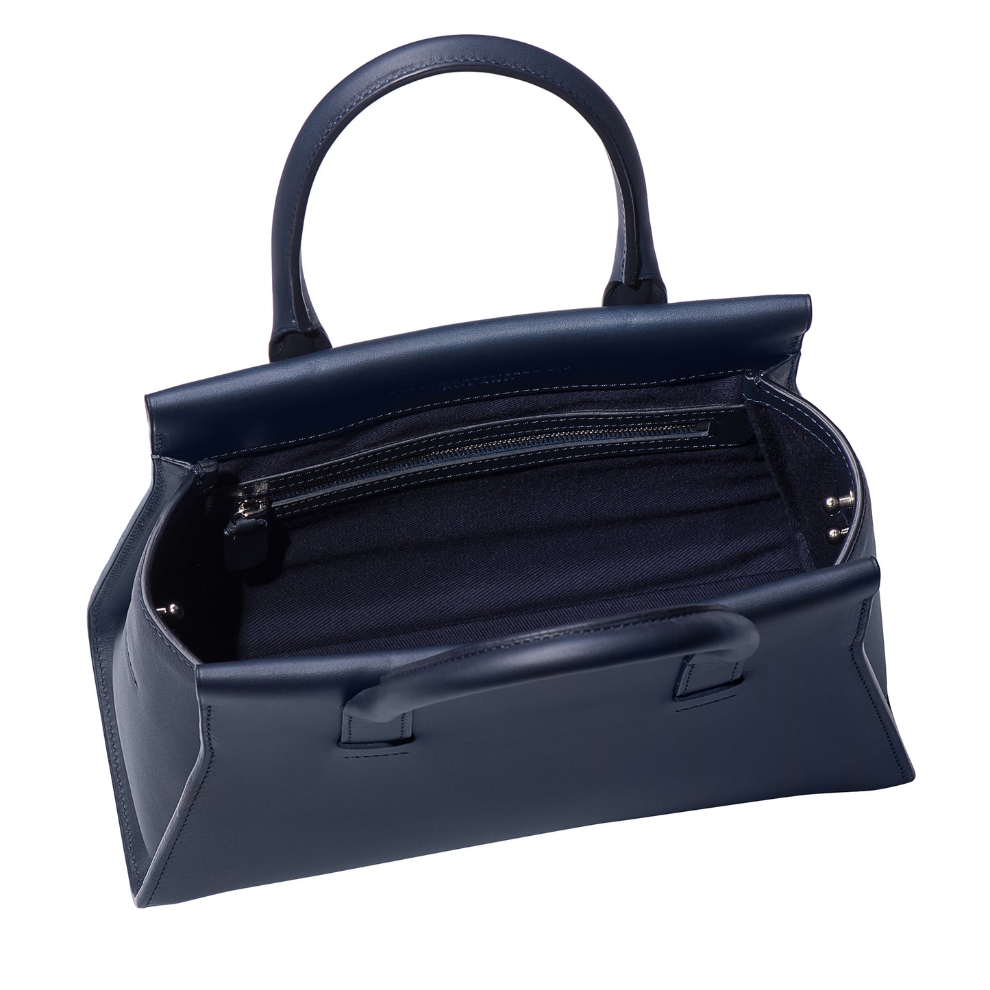sac à main en cuir bleu marine